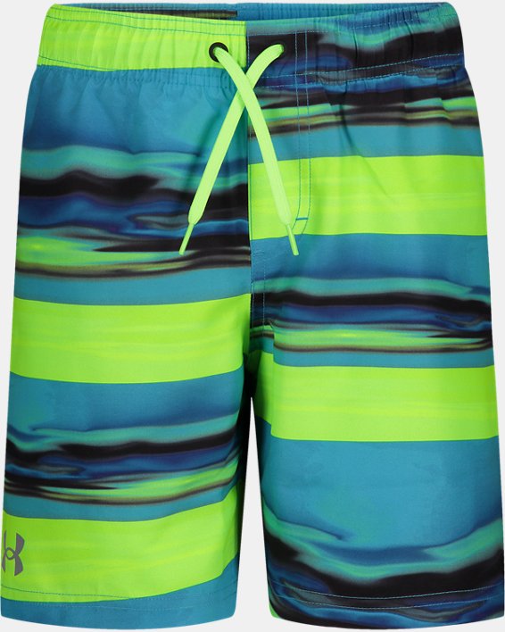 Little Boys' UA Serenity Stripe Swim Volley Shorts, Blue, pdpMainDesktop image number 0
